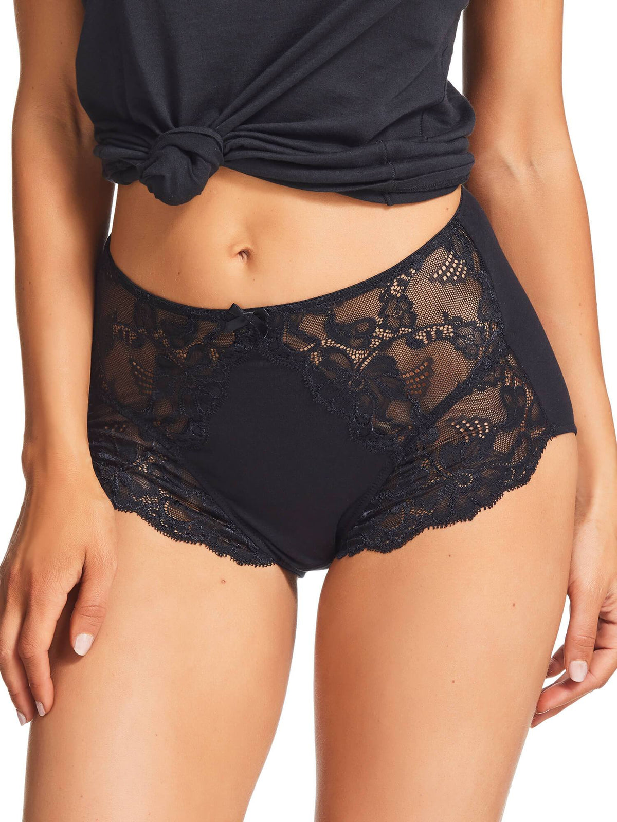 Precision Lace Full Brief - Black