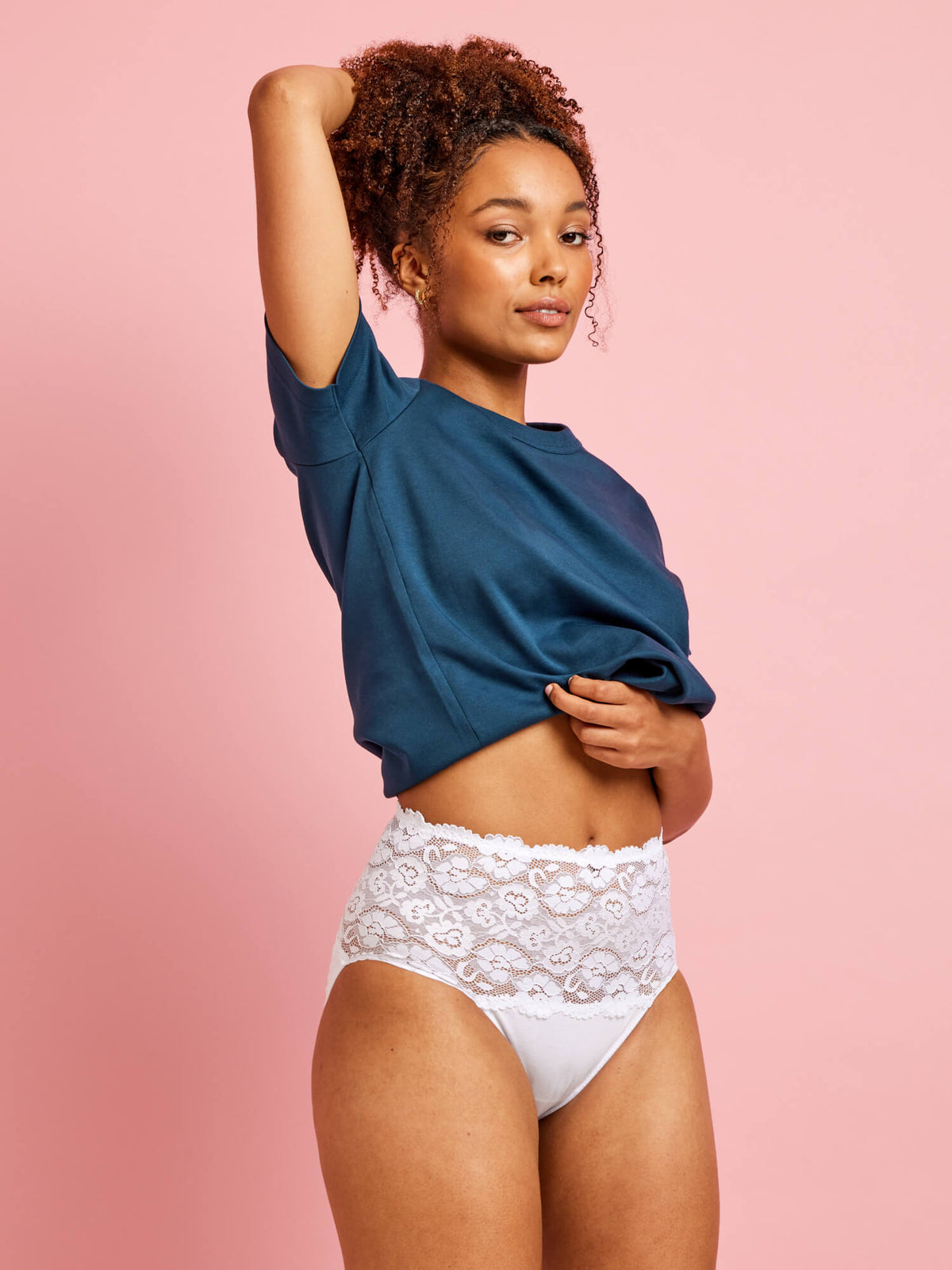 Daily Essentials Cotton &amp; Heritage Lace Full Brief (465)