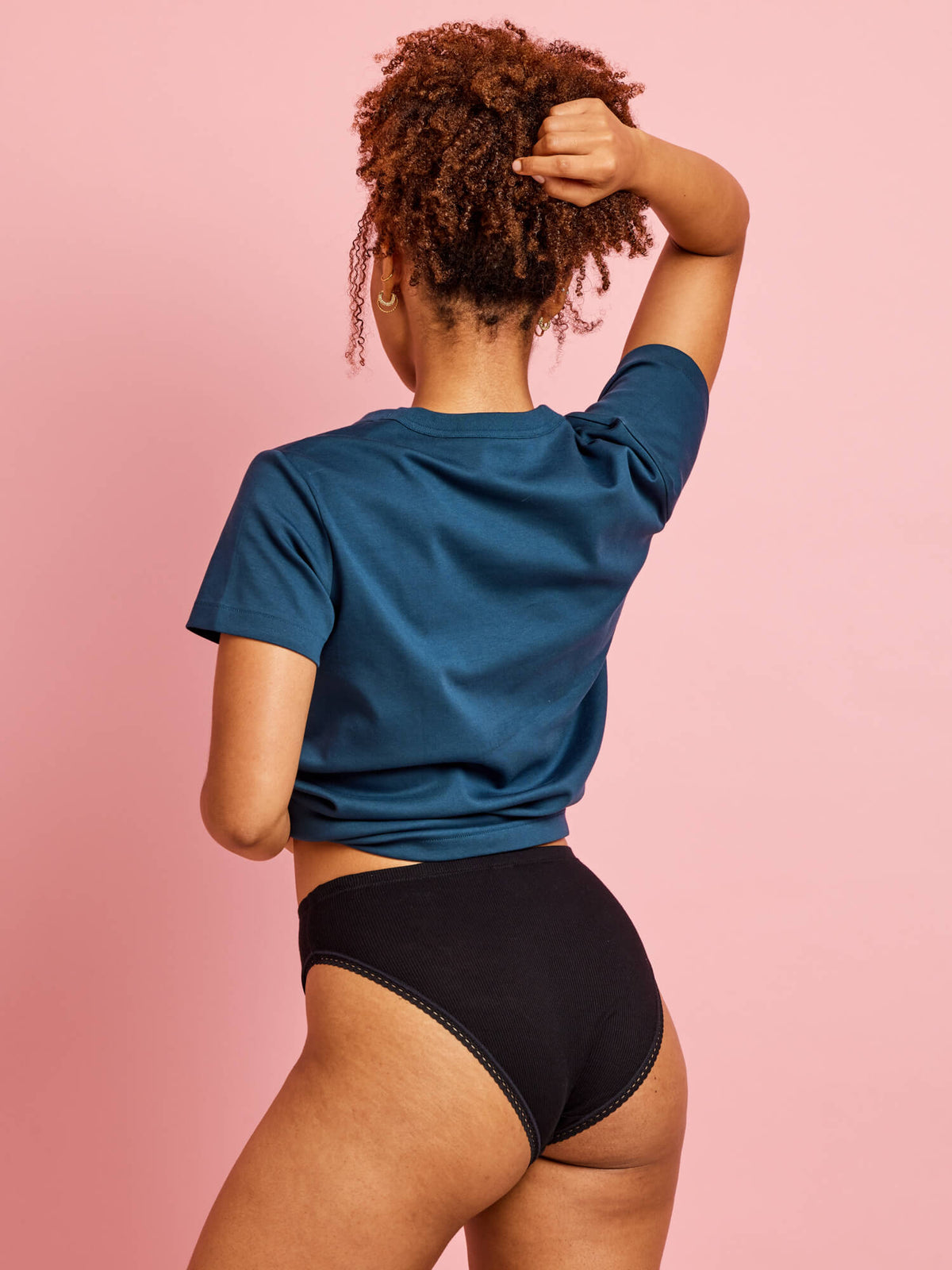 Modal Micro Rib with Lace Trim Hi Cut