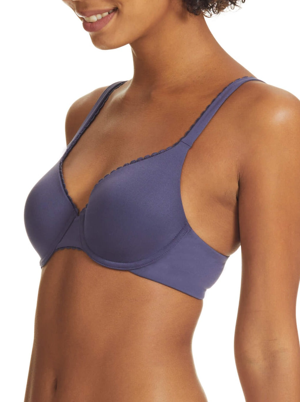 Comfort Lace Trim T-Shirt Bra in Charcoal by Kayser Lingerie