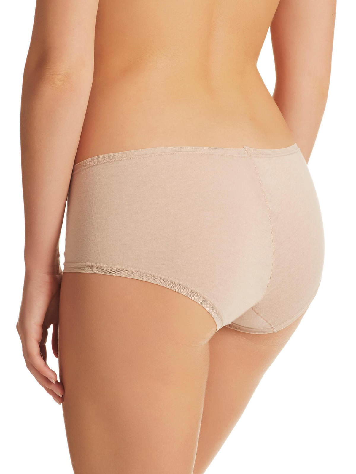 Close up back of Pure Cotton Boyleg Underwear in Nude