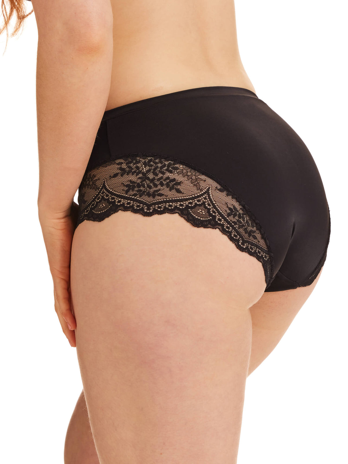 Recycled Microfibre &amp; Recycled Lace Mid Rise Brief